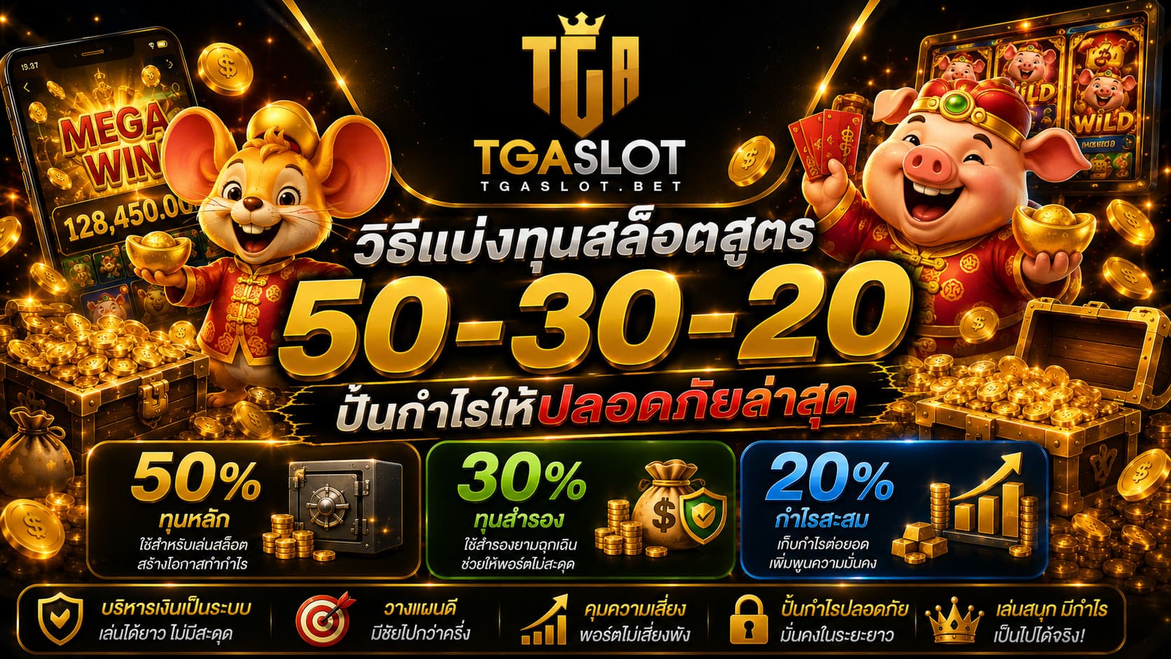 เจาะลึกสูตร 50-30-20 แบ่งเงินเล่นสล็อตอย่างไรให้พอร์ตโต